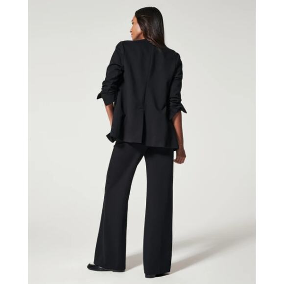Spanx The Perfect Oversized Blazer Ponte No Lapel Minimalist Career Black S - Picture 2 of 7